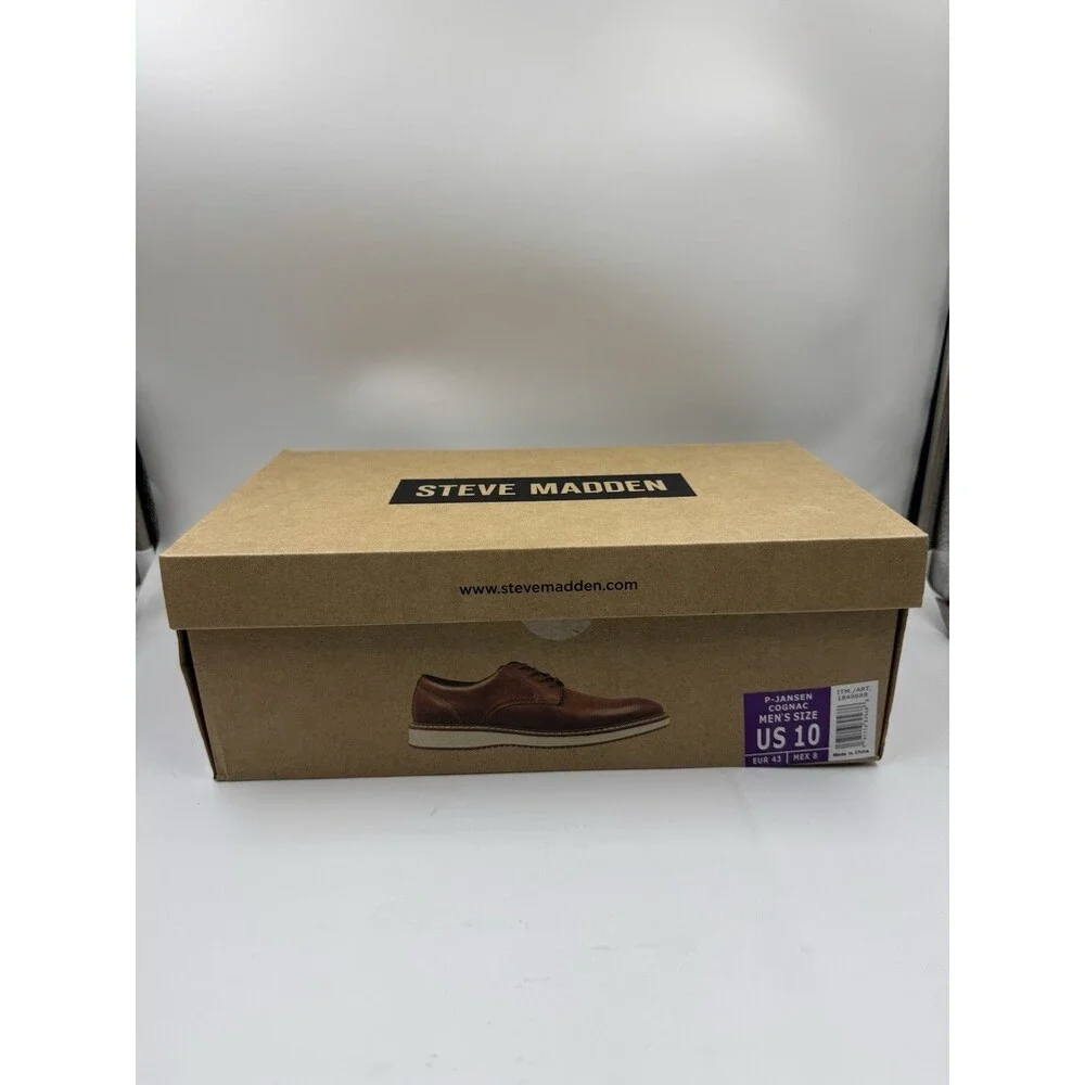 NEW Steve Madden P-Jansen Oxford Cognac Casual Lace Up Shoes, Men's Size 10